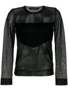 Neil Barrett Sheer Blouse With Geometric Panel - Black