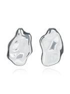 All Blues 925 Sterling Silver Quail Egg White Earrings - Metallic