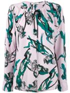 Dorothee Schumacher - Floral Print Drawstring Blouse - Women - Silk/viscose - 5, Pink/purple, Silk/viscose