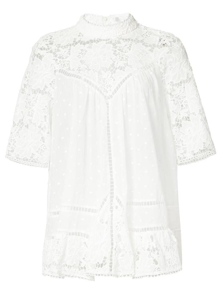 Zimmermann Embroidered Detail Blouse, Women's, Size: Xs, White, Cotton