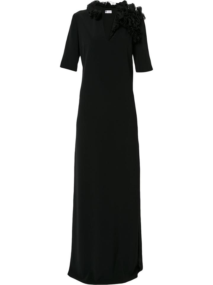 Lanvin Ruffle Applique Gown - Black