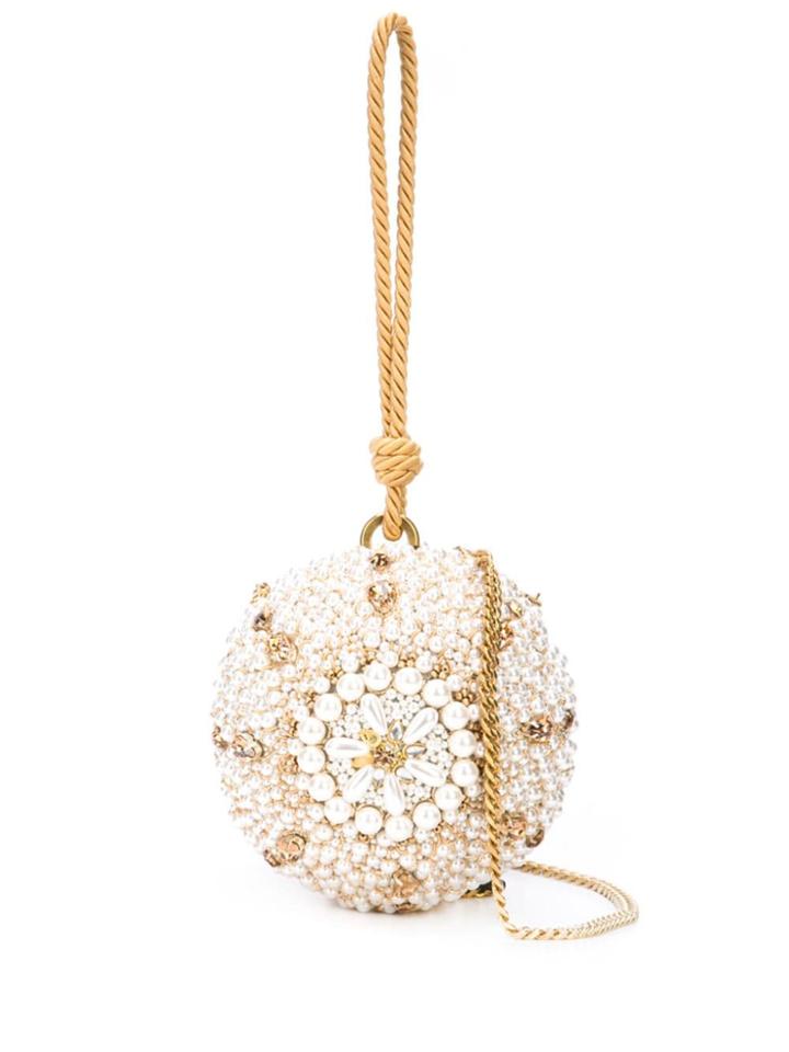 Oscar De La Renta Billard Clutch Bag - White