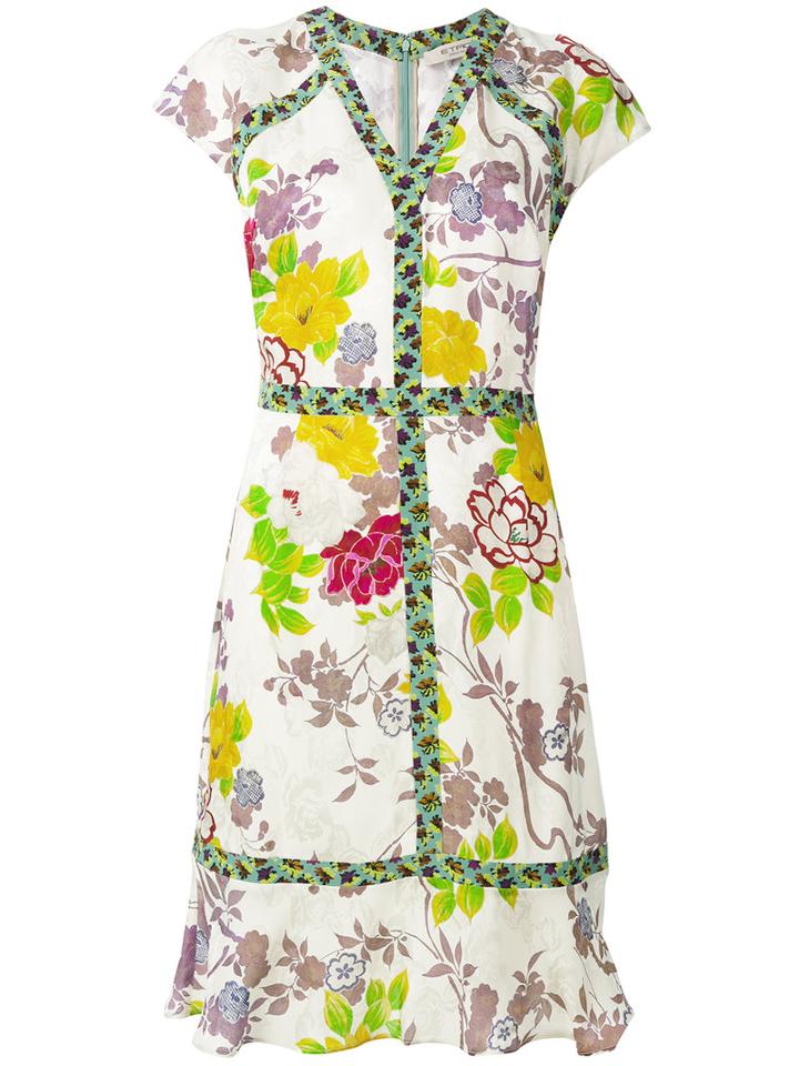 Etro - Floral Shift Dress - Women - Silk/viscose - 42, Women's, White, Silk/viscose
