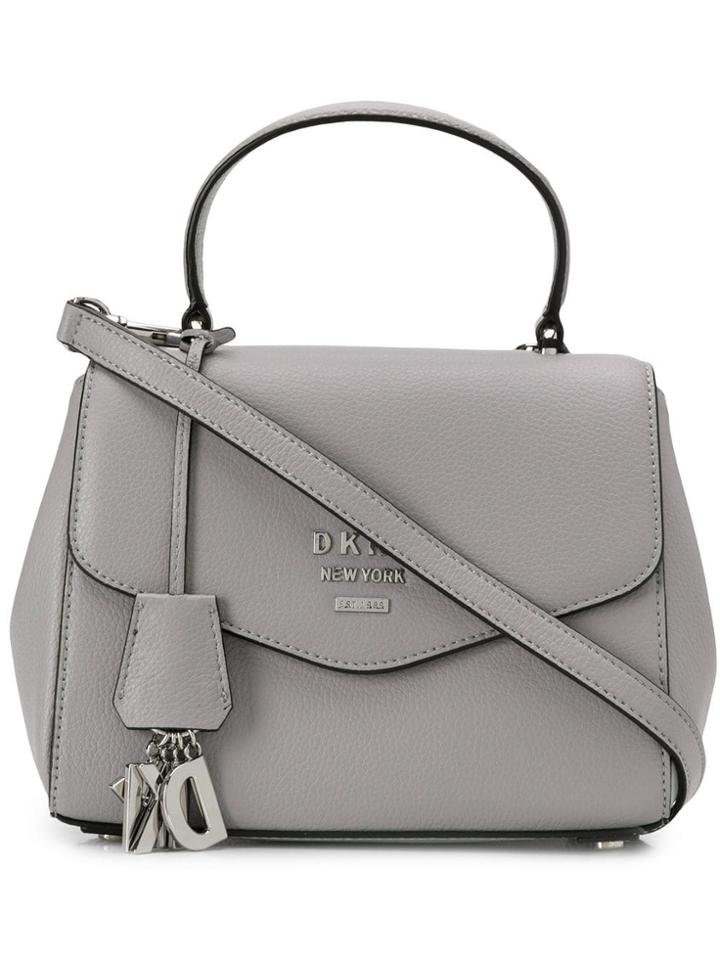 Dkny Logo Charm Tote - Grey