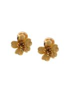Oscar De La Renta Delicate Flower Button Earrings - Yellow