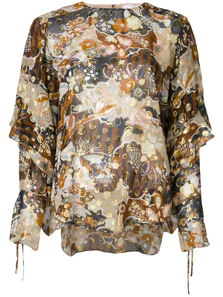 Chloé Deco Cloud Print Blouse - Multicolour