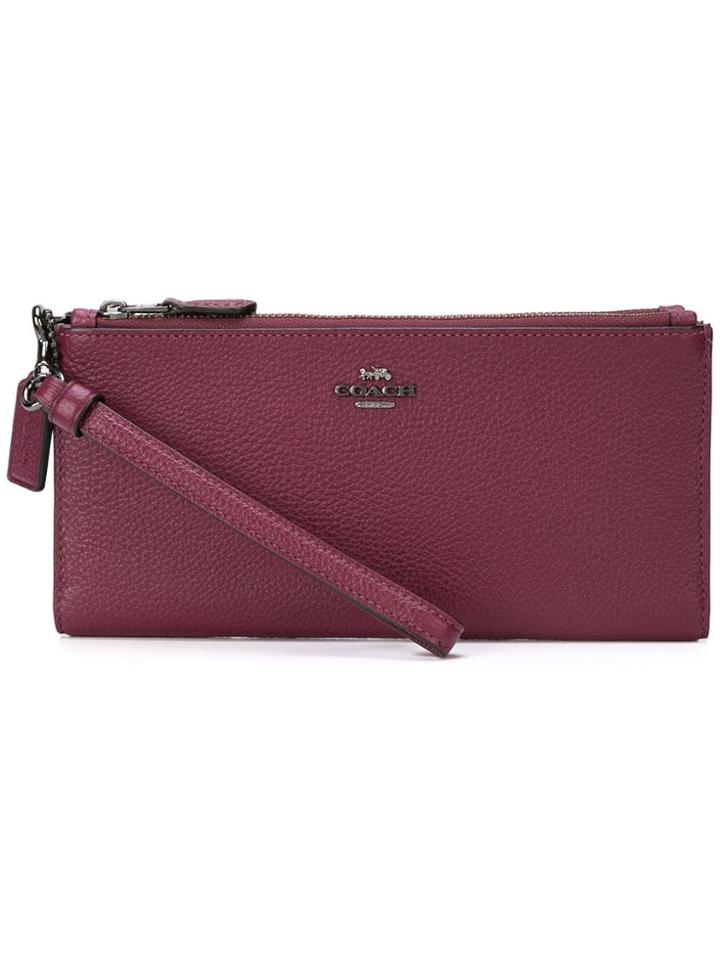 Coach Double Zip Wallet - Red