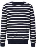 Holiday Striped Crew Neck Jumper - Blue