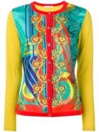 Versace Collection Printed Front Panel Cardigan - Yellow