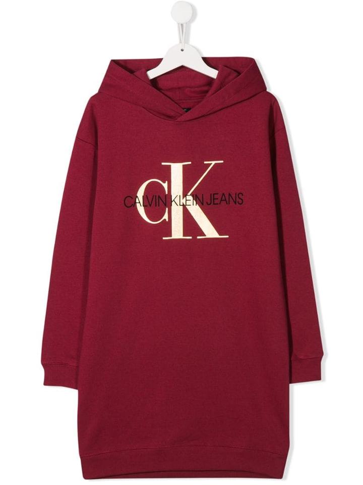 Calvin Klein Kids Teen Hoodie Dress - Red