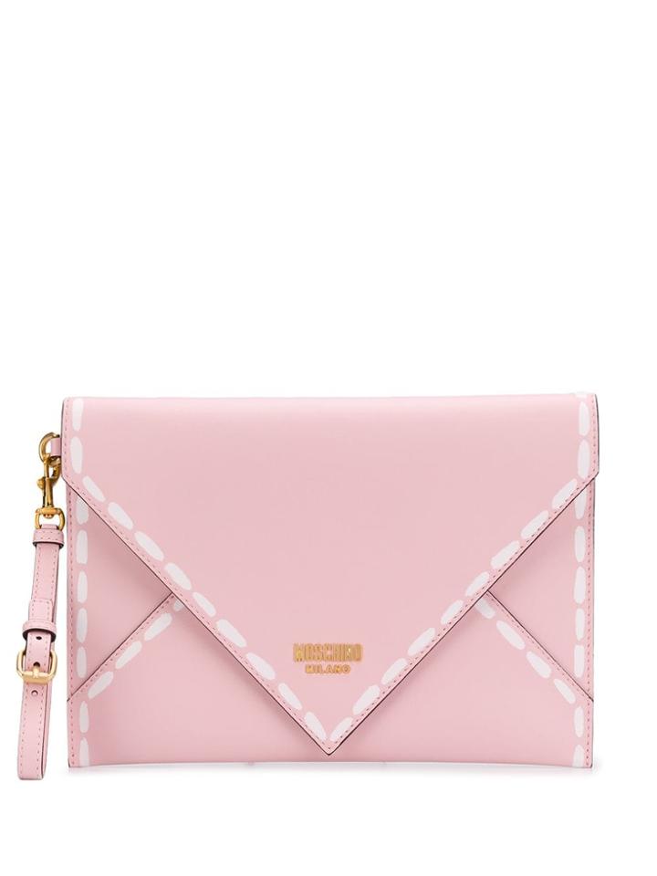 Moschino Envelope Clutch Bag - Pink