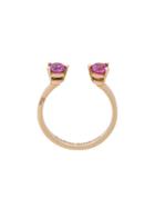 Delfina Delettrez 2 Dots Pink Sapphires Midi Fingertip Ring - Metallic