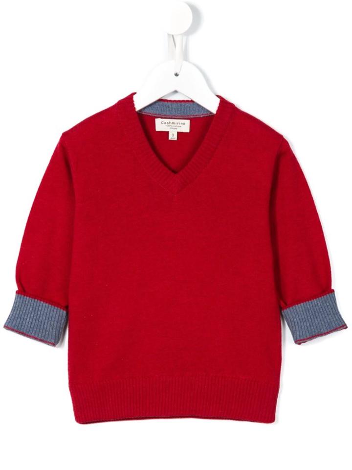 Cashmirino V-neck Jumper, Boy's, Size: 6 Yrs, Red