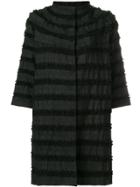 Clips Ruffle Tiered Coat - Black