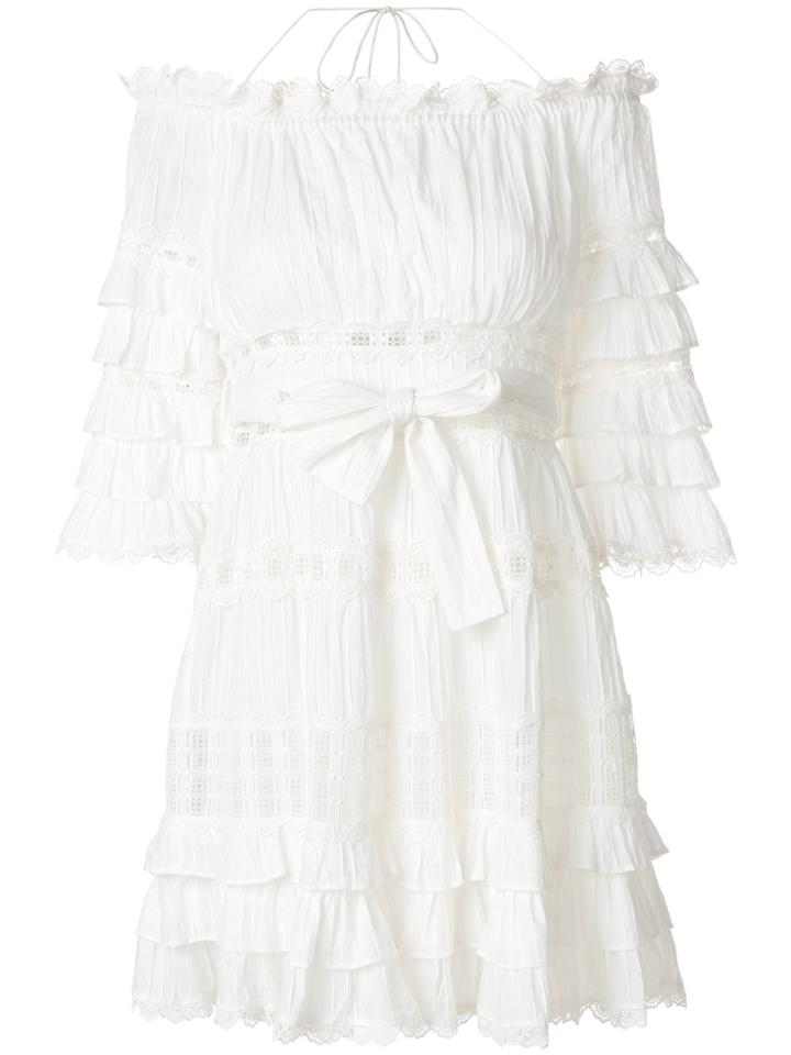 Zimmermann Frill Trim Crochet Detailed Dress - White