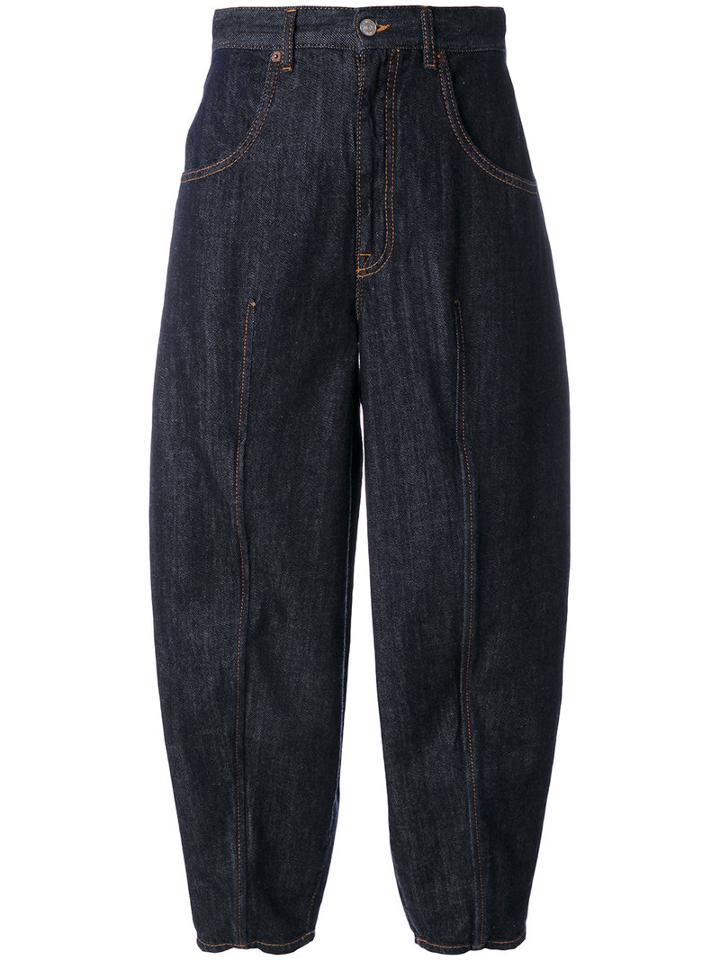 Mm6 Maison Margiela - Cropped Jeans - Women - Cotton - 42, Blue, Cotton