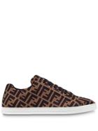 Fendi Ff Motif Lace-up Sneakers - Brown