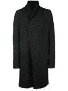 Poème Bohémien Raw Edge Shawl Collar Coat, Men's, Size: 48, Black, Linen/flax/wool/mohair/wool