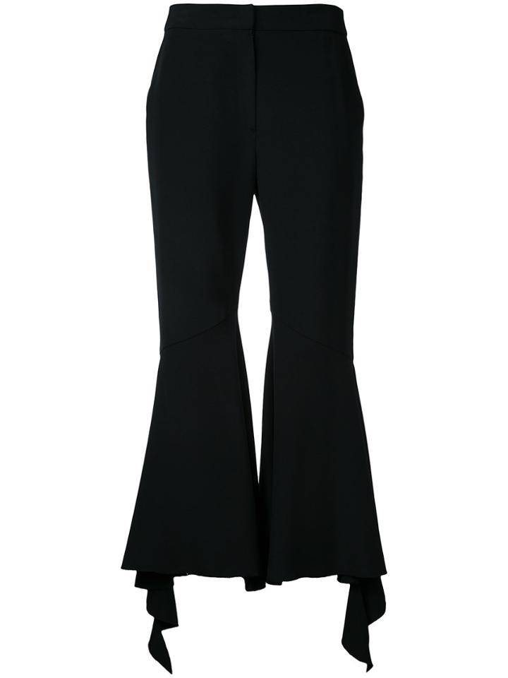 Goen.j Frill Flared Trousers - Black
