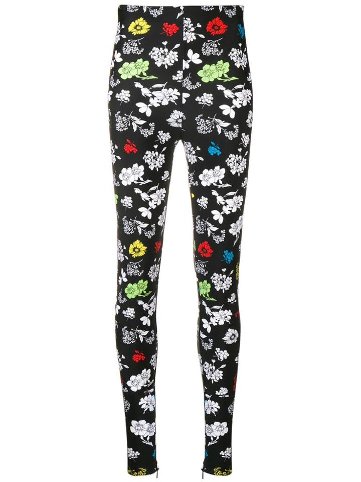 Versace Floral Print Slim-fit Trousers - Black