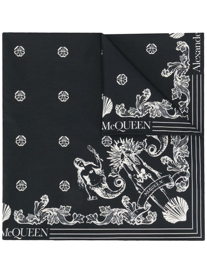 Alexander Mcqueen Iconic Print Scarf - Black