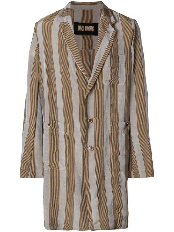 Uma Wang Oversized Striped Blazer - Brown