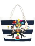 Dolce & Gabbana Flamenco Stripe Tote, Women's, Calf Leather/canvas
