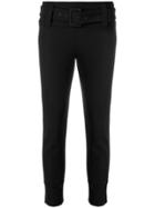 Prada Belted Cropped Trousers - Black