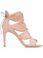 Jean-michel Cazabat Lace-up Heart Sandals - Nude & Neutrals