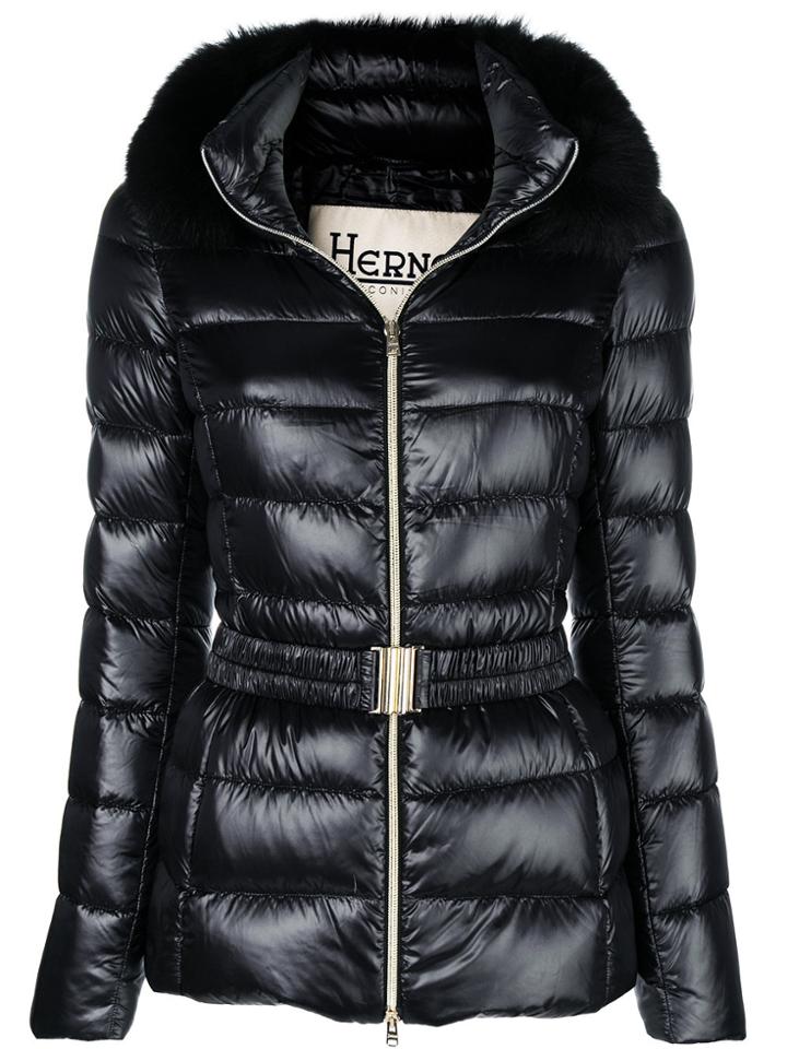 Herno Fur Hood Puffer Jacket - Black