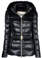 Herno Fur Hood Puffer Jacket - Black
