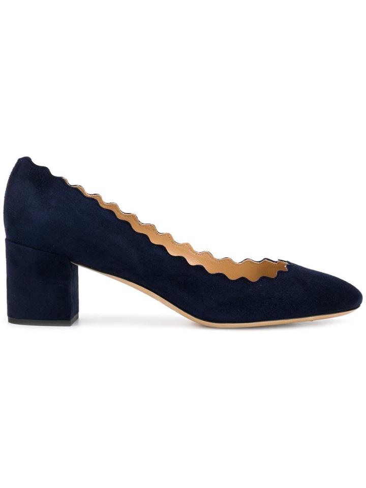 Chloé Scalloped Ballerina Pumps - Blue