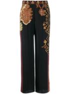 Etro Printed Wide-leg Trousers - Black