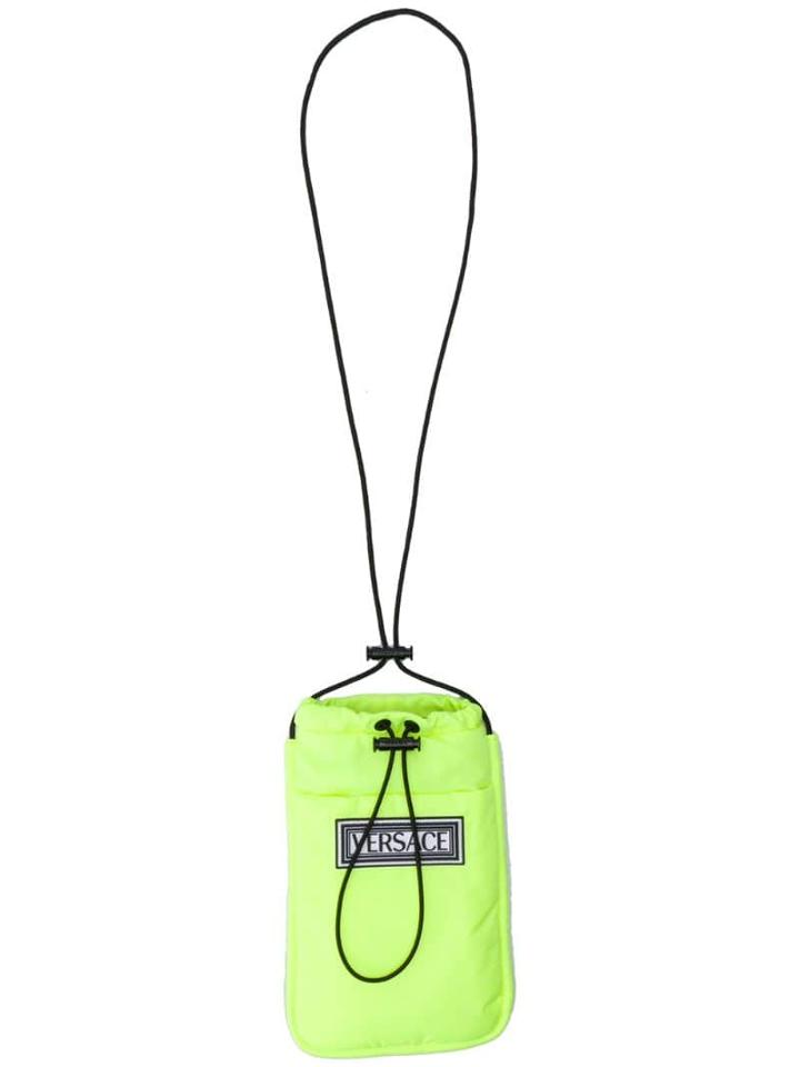 Versace Vintage 90s Logo Patch Lanyard Wallet - Green