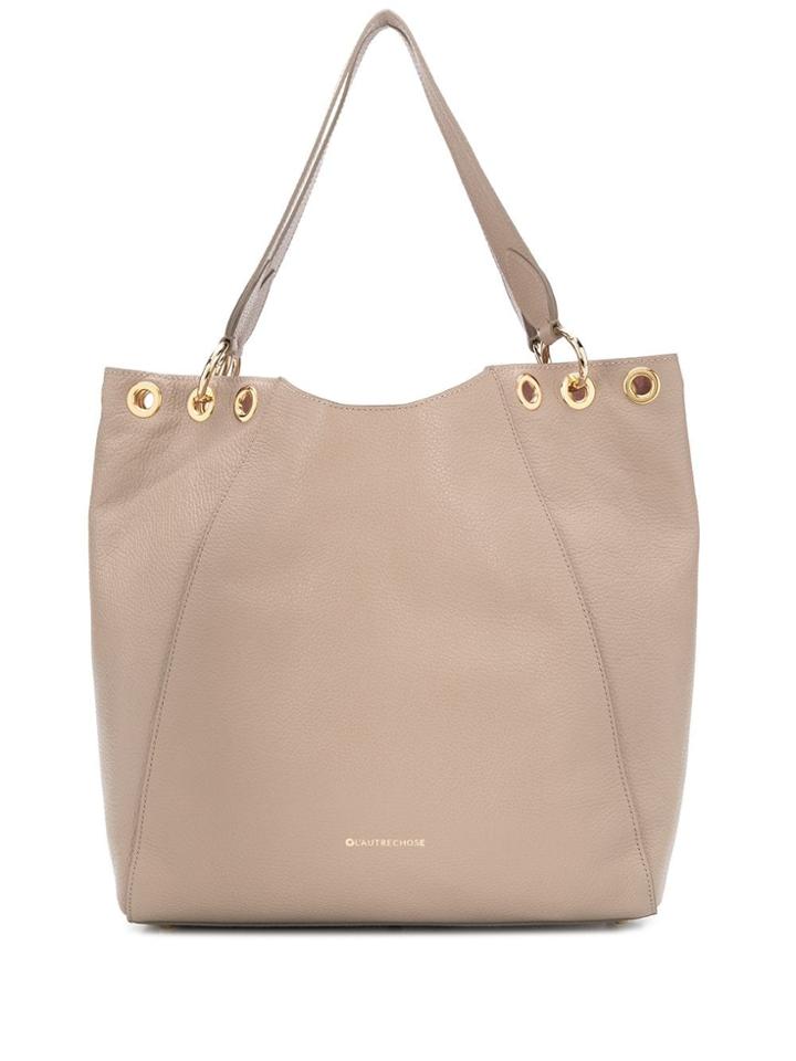 L'autre Chose Eyelet Detail Shopping Bag - Neutrals