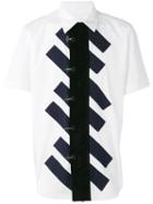 Ganryu Comme Des Garcons Striped Centre Shirt, Men's, Size: Medium, White, Cotton