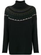 Lamberto Losani Intarsia Knit Sweater - Black