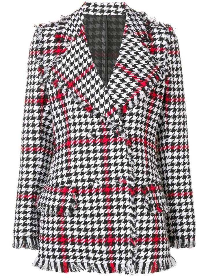Msgm Regular Fit Houndstooth Jacket - Black