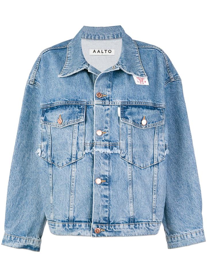 Aalto Oversized Ruffled Denim Jacket - Blue
