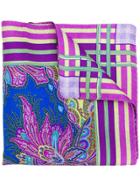 Etro Floral Embroidered Scarf - Purple