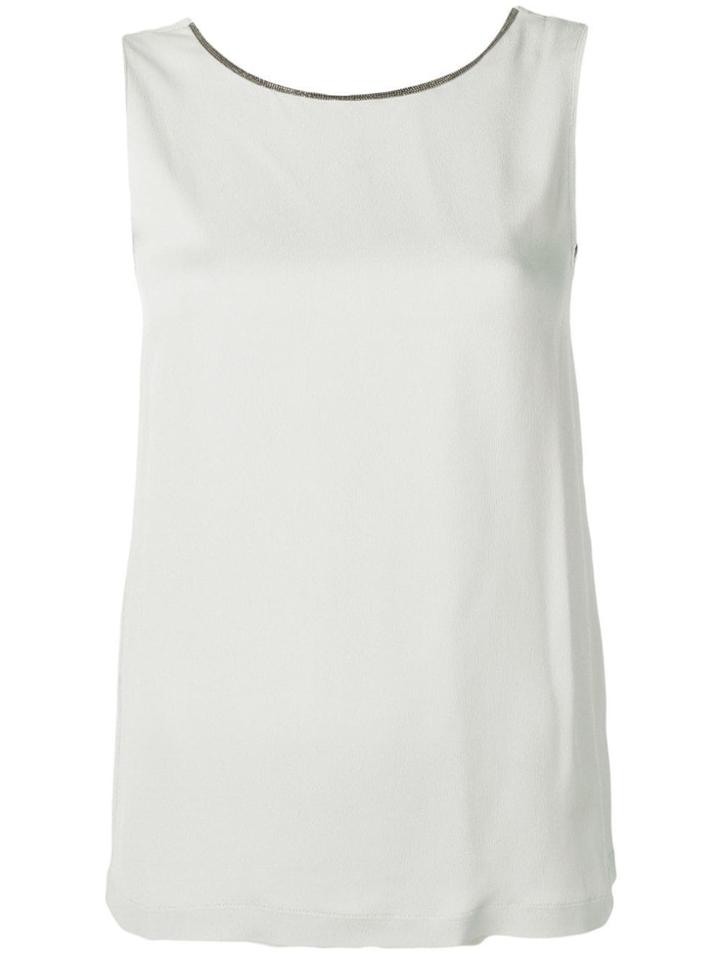 Fabiana Filippi Beaded-collar Tank Top - Grey