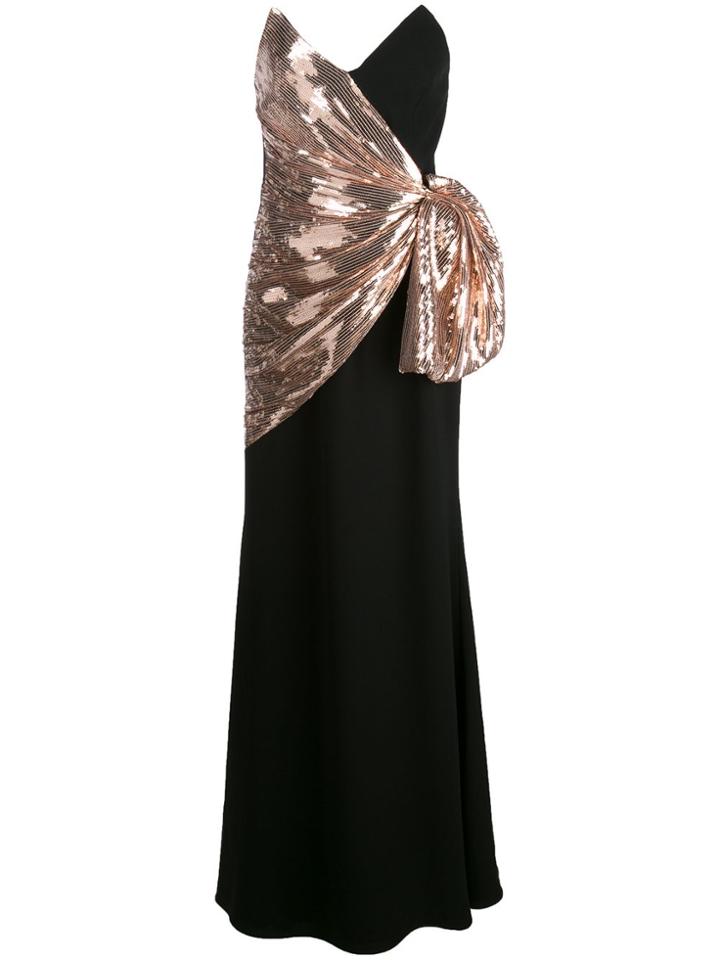 Jill Jill Stuart Metallic Wrap-front Long Dress - Black