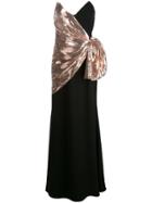 Jill Jill Stuart Metallic Wrap-front Long Dress - Black