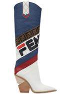 Fendi Pointed Toe Cowboy Boots - Blue