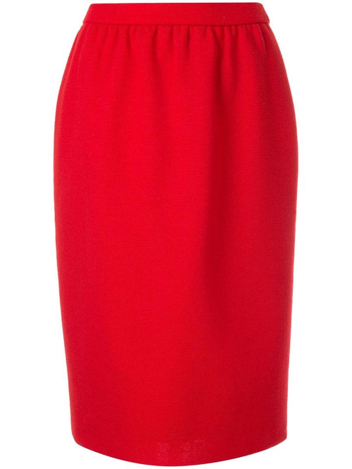 Yves Saint Laurent Vintage Knee Pencil Skirt - Red