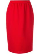 Yves Saint Laurent Vintage Knee Pencil Skirt - Red