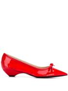 Nº21 Front Bow Ballerina Pumps - Red