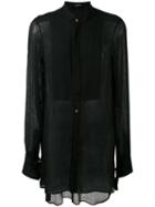 Ann Demeulemeester - Sheer Elongated Shirt - Men - Cotton/linen/flax - M, Black, Cotton/linen/flax