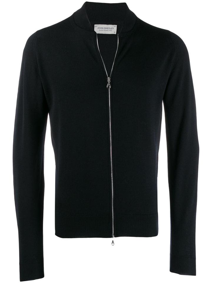 John Smedley Maclean Wool Bomber Jacket - Blue