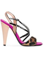 No21 Multi-strap Leopard Print Sandals - Brown